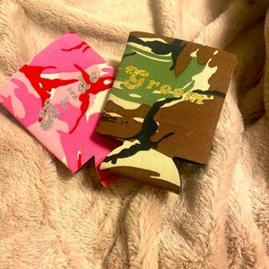 Bride & Groom camo koozies